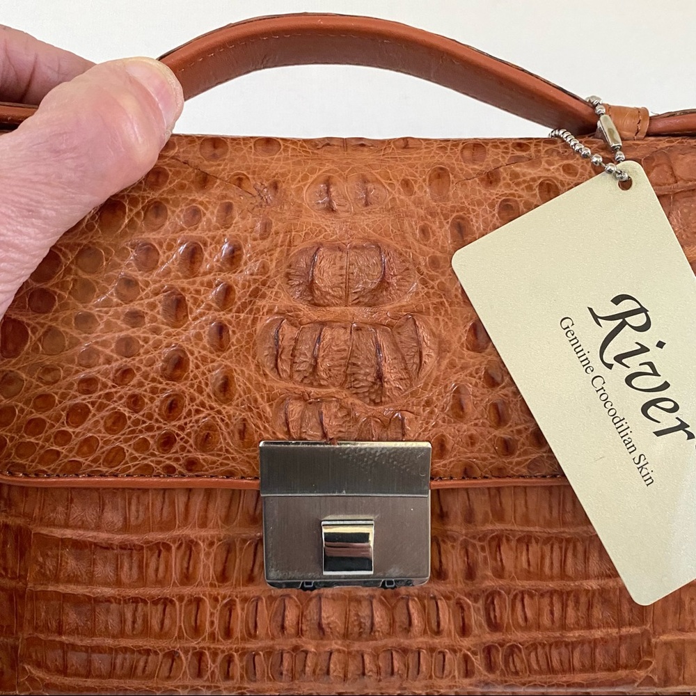 VINTAGE RIVER BRAND GENUINE CROCODILE SKIN CLUTCH/WALLET/HANDBAG, NEW WITH TAG - Picture 5 of 17